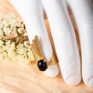 ELA STONE GOLD & BLACK CLASSIC RING | WOMENS